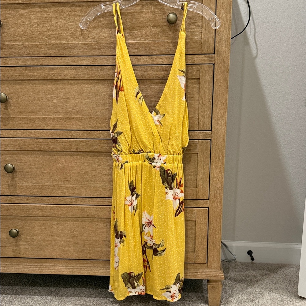Yellow Floral Women's Dress